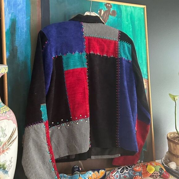 Koret Petites Multicolor Patchwork Blazer M - Picture 16 of 16